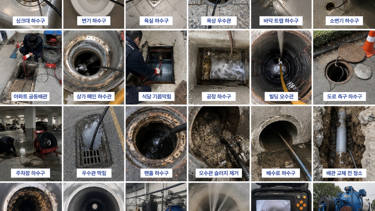 김포 신축 배수 불량 세부 확인 사진